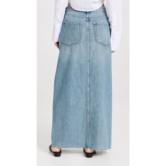 NWT Rag & Bone Featherweight Avery Maxi Skirt US 29 Blue Denim Boho Western - Picture 4 of 9